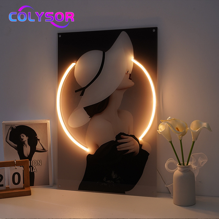 Wholesale Custom Flexible Strip Lamp Wall Mounted 3D Art Women Painting Neon Sign Light LED