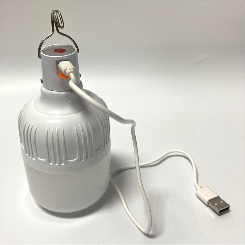 Camping light USB rechargeable light emergency led bulb portable with hook for outdoor camping night market