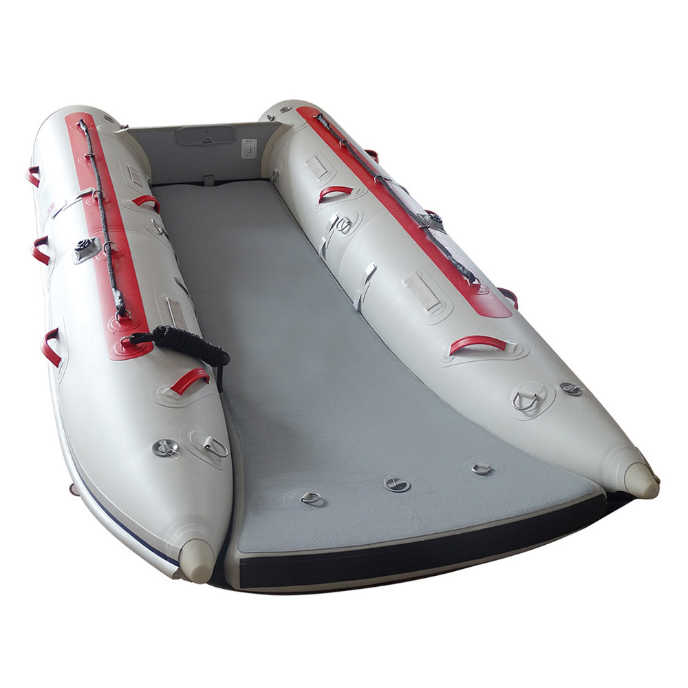 Inflatable catamaran air floor Catamaran PVC Fishing Inflatable 2 Person Speed Boat Catamaran Ship Airmat Boat