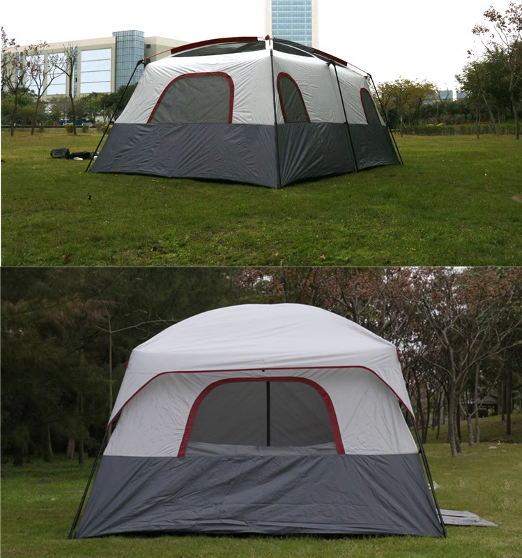 Outdoor 2 bedroom tourist house tent multi person camping large space garden party tent