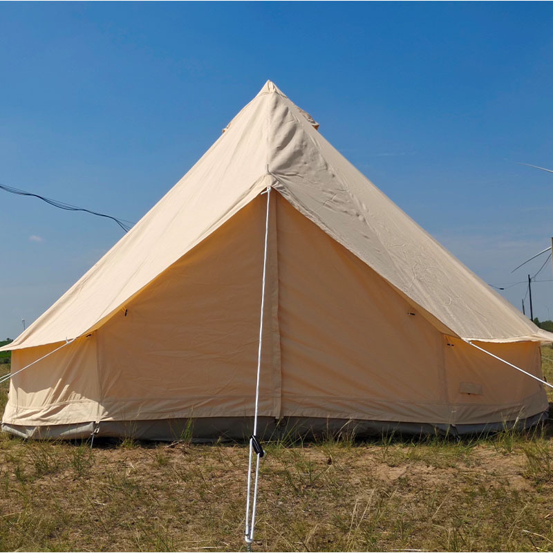 5M Waterproof Fireproof Cotton Canvas Bell Tent Teepee Yurt Bell Tent with Wood Stove Pipe Hole