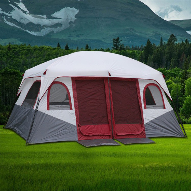 Outdoor 2 bedroom tourist house tent multi person camping large space garden party tent