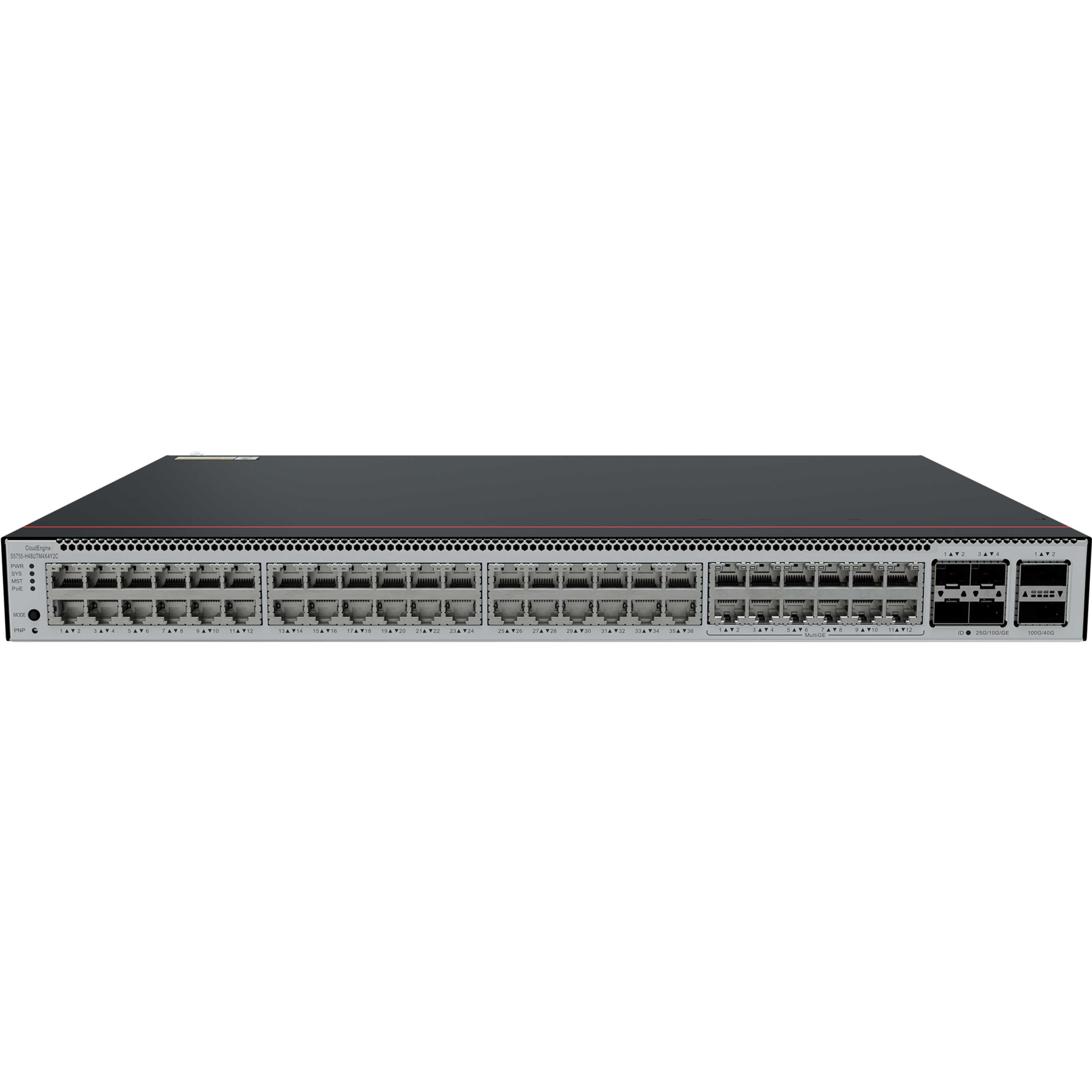 CloudEngine S5755-H48UTM4X4Y2C 48 port 10G Ethernet Multi-GE switch with 10GE 25GE 100GE uplink ports