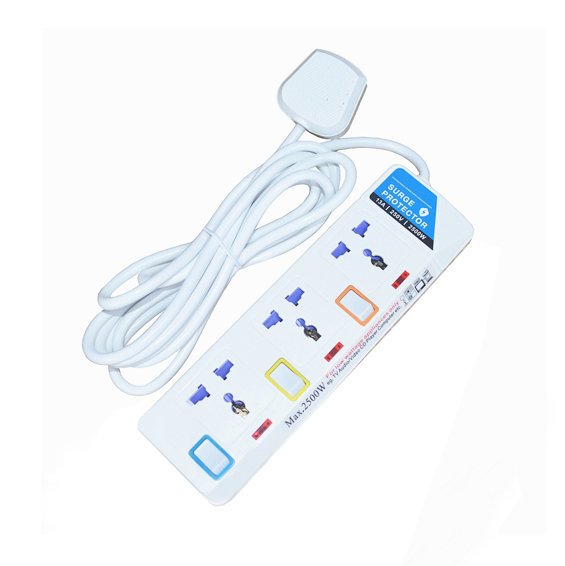 Iraq Kuwaite Dubai Hot Selling UK Plug Power Lead Strip 4 Gang Electrical 13A Extension Cord Socket with Switch