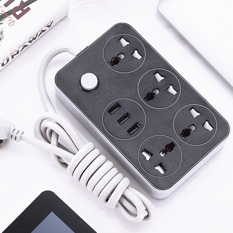 BS Plug Adapter 4 Way Electric Extension Cord Universal Socket USB Charging Power Strip for Dubai Iraq Kuwait Oman Market