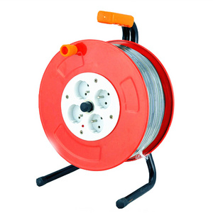 4 Way French Socket Outlet 16A 250V Power Cord Extension Cable Reel