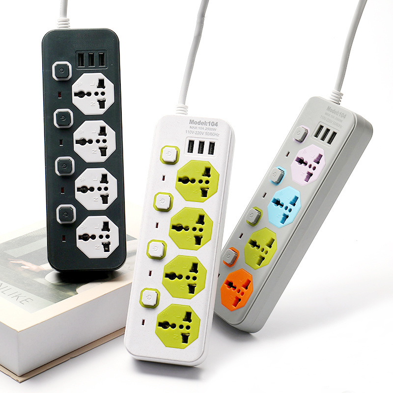 Cheap Price 4 Way Power Board Strip Electrical USB Extension Wire Socket with Switch for Iraq Kuwait Dubai Saudi Arabia