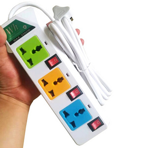 Iraq Qatar Dubai Hot Selling 3-4-5-6 Way Electric Power Strip UK Plug USB Extension Universal Socket with Surge Protector