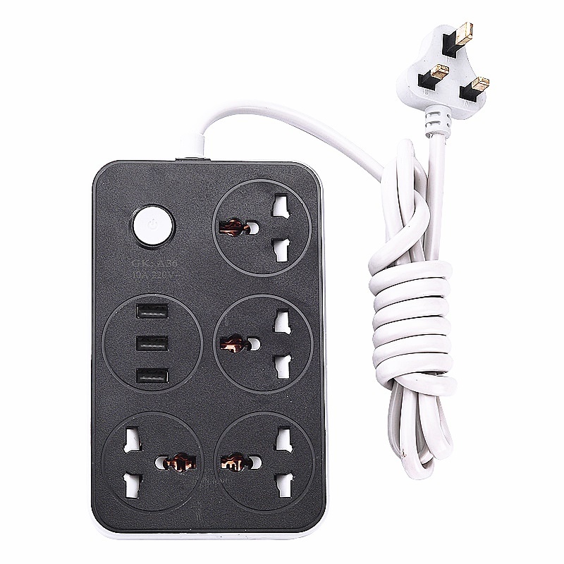 BS Plug Adapter 4 Way Electric Extension Cord Universal Socket USB Charging Power Strip for Dubai Iraq Kuwait Oman Market