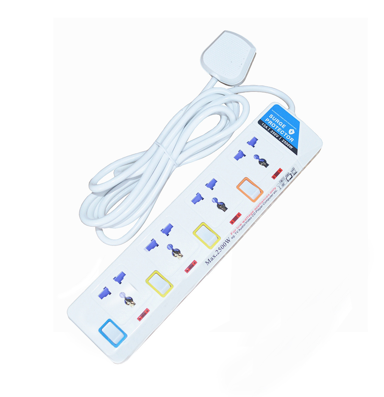 Iraq Kuwaite Dubai Hot Selling UK Plug Power Lead Strip 4 Gang Electrical 13A Extension Cord Socket with Switch