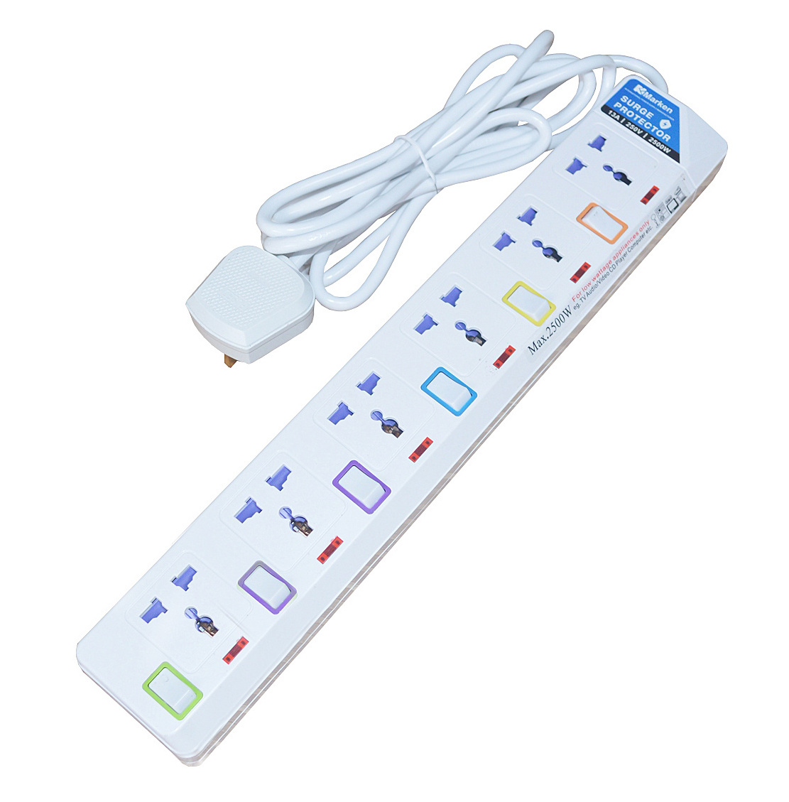 Iraq Kuwaite Dubai Hot Selling UK Plug Power Lead Strip 4 Gang Electrical 13A Extension Cord Socket with Switch