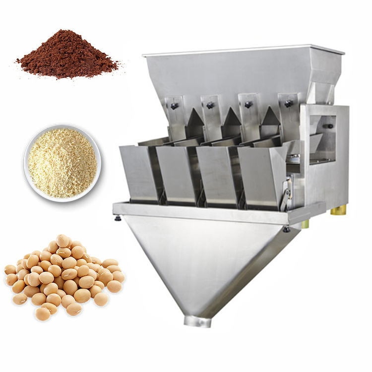 High Speed 4 Head Liner Weigher Powder Flour Packing Machine Automatic Weighing Small Granule Spice Filling Packaging Machine