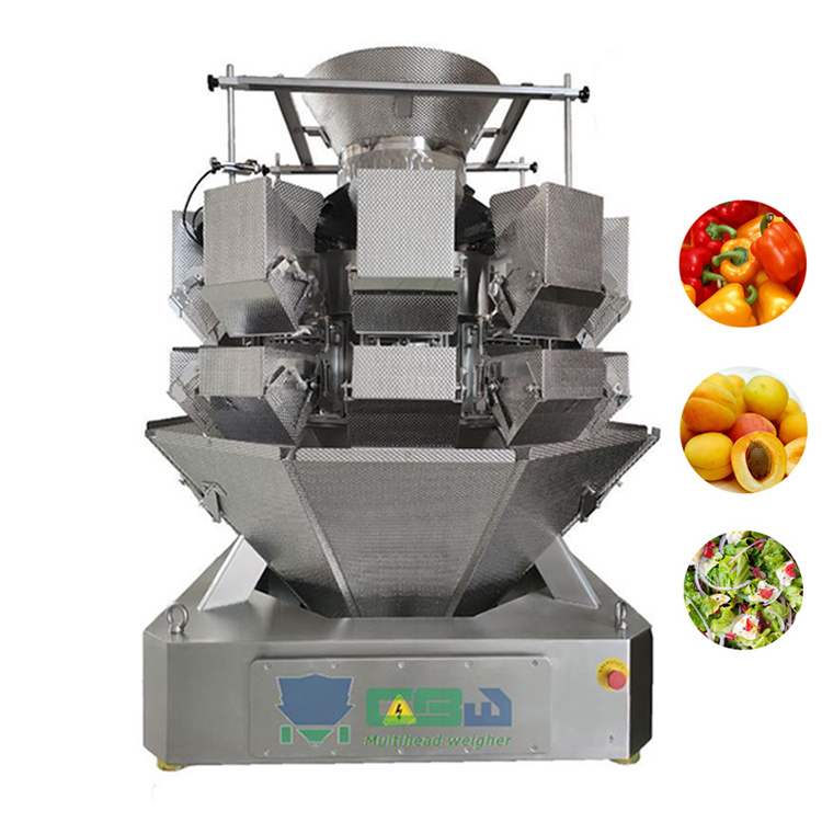 Multihead Salad Combination Weigher Automatic Weighing Packing Machine Salad Fruit Sticky Food Packaging Machine