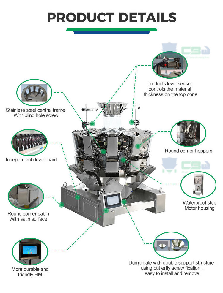 10 Head Multihead Weigher Automatic Packaging Machine Hardware Plastic Filling Machine