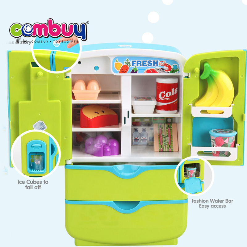 Music voice interaction kids kitchen mini toy refrigerator