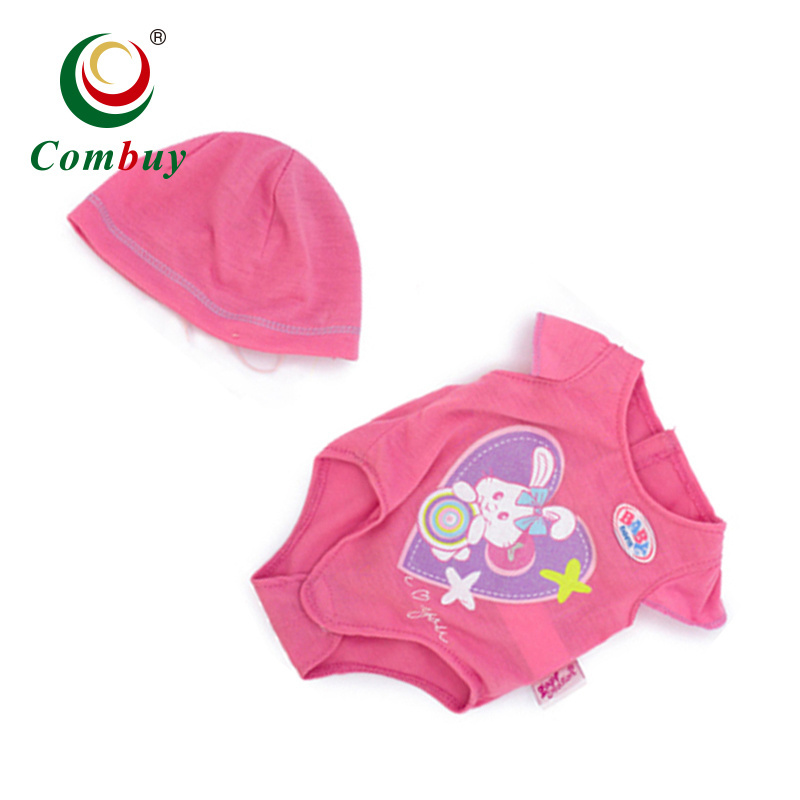 18 Inch jumpsuits hat pacifier set toy cloth for baby dolls