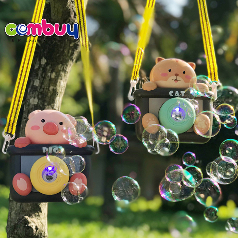 Lovely pig cat toy automatic kids water blowing bubble camera