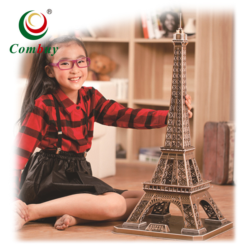 Large paper jigsaw DIY famous toy model eiffel tower 3d puzzle