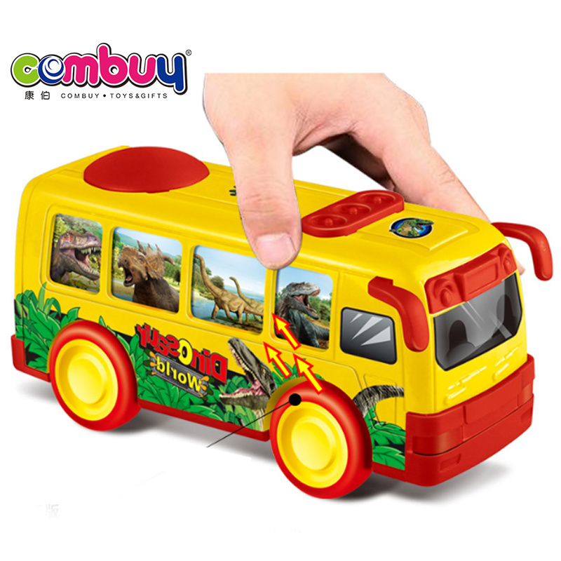 Movement window light music inertia baby dinosaur bus toys