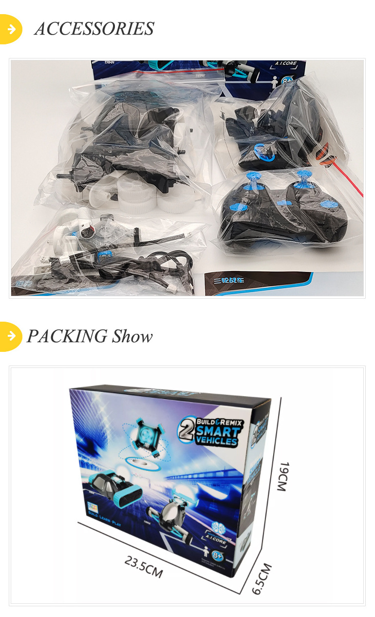Remote Car Assembly DIY 2in1 smart remote control toy tank rc car assembly kit ...