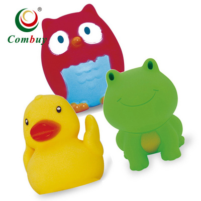 Floating vinyl animals frog owl toy 3PCS rubber bath duck BestSuppliers