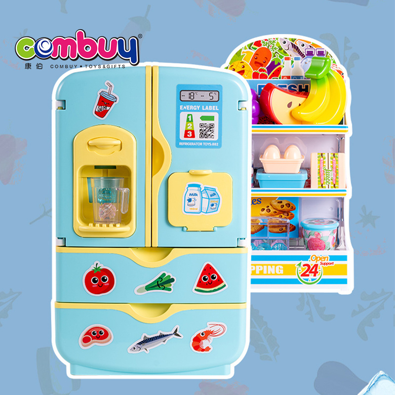 Music voice interaction kids kitchen mini toy refrigerator