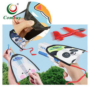 Gliding plane flying ejection gun mini pocket kite toy launcher