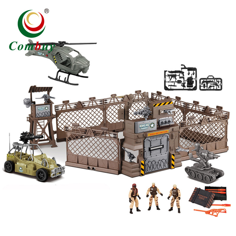 Light music DIY military soldier war toy mini figure set