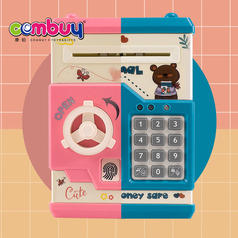 Piggy bank kids money password box plastic ATM saving machine