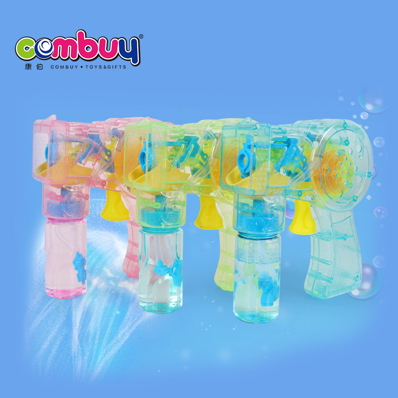 Inertial automatic water up transparent light battery toy bubble gun