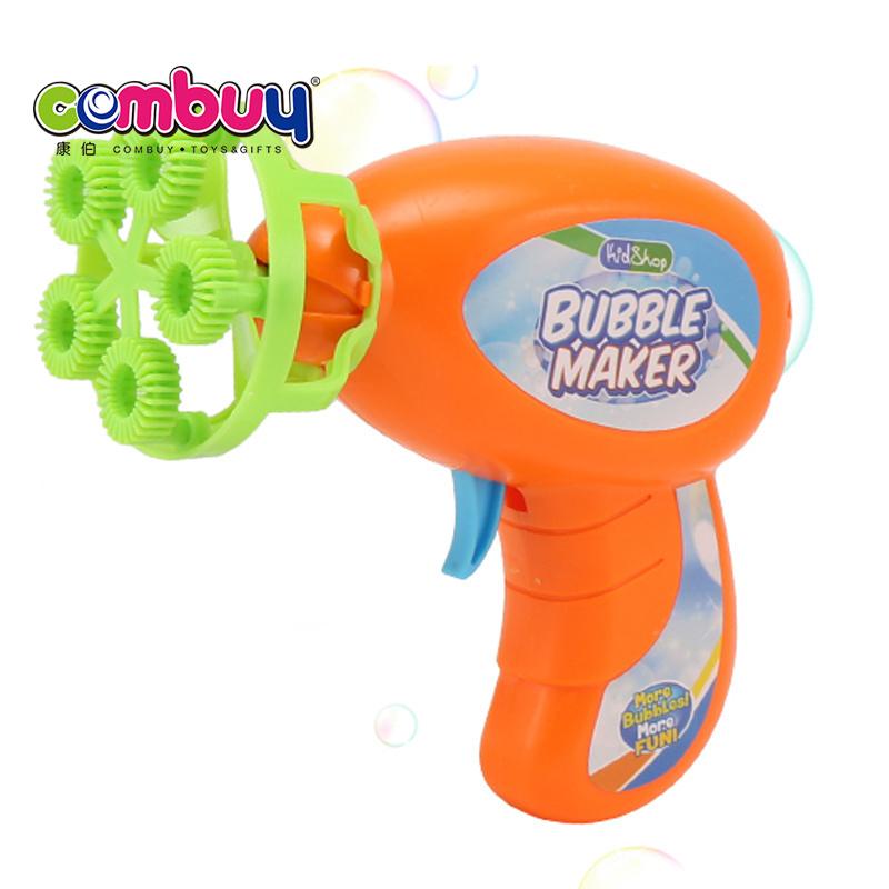 Outdoor kids play electric toys soap bubble blower gun