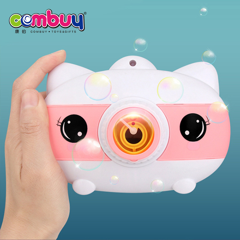 Lighting music one key blowing automatic kids camera toys bubble