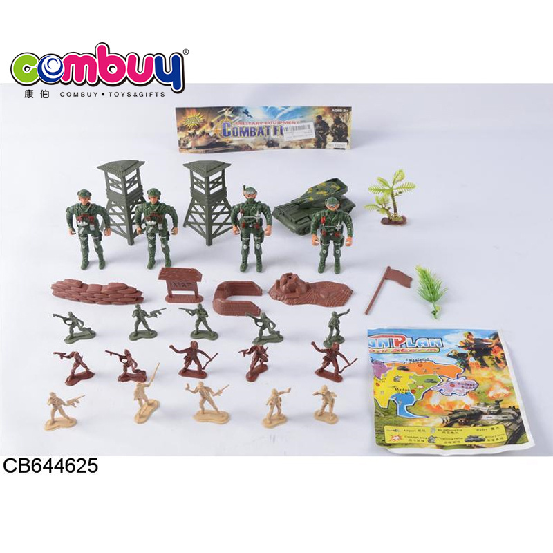 Top selling cheap set kids play soldier base military tank toys