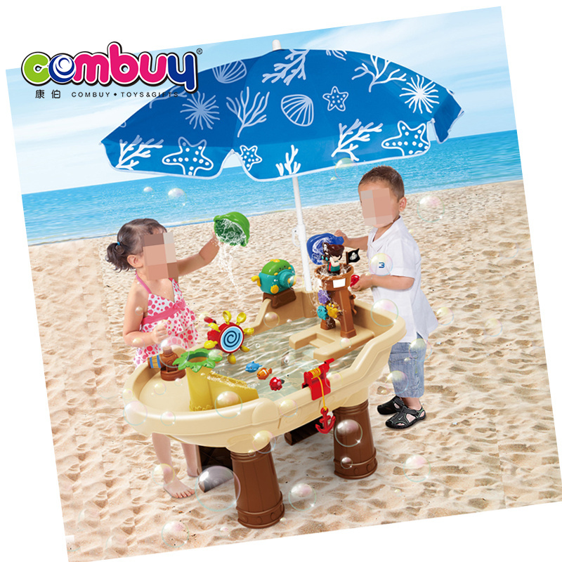 Outdoor summer play tools beach sand and water table kids with umbrella