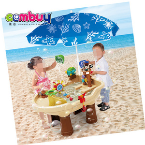 Outdoor summer play tools beach sand and water table kids with umbrella