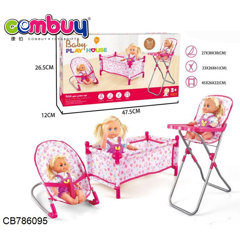 Wholesale indoor pretend play toy doll accessories rocker baby doll swing