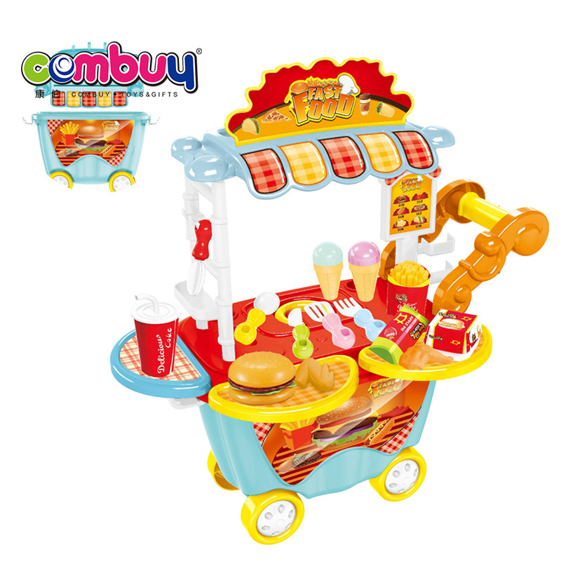 Kitchen pretend play mobile fast food car toys tableware baby set