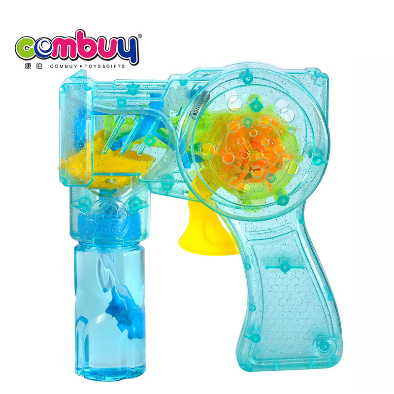 Inertial automatic water up transparent light battery toy bubble gun