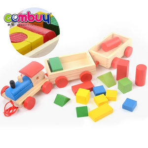 Baby play safety colorful toys wood building block train