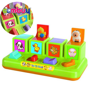 Newest product educational baby play game table musical plastic animal toy