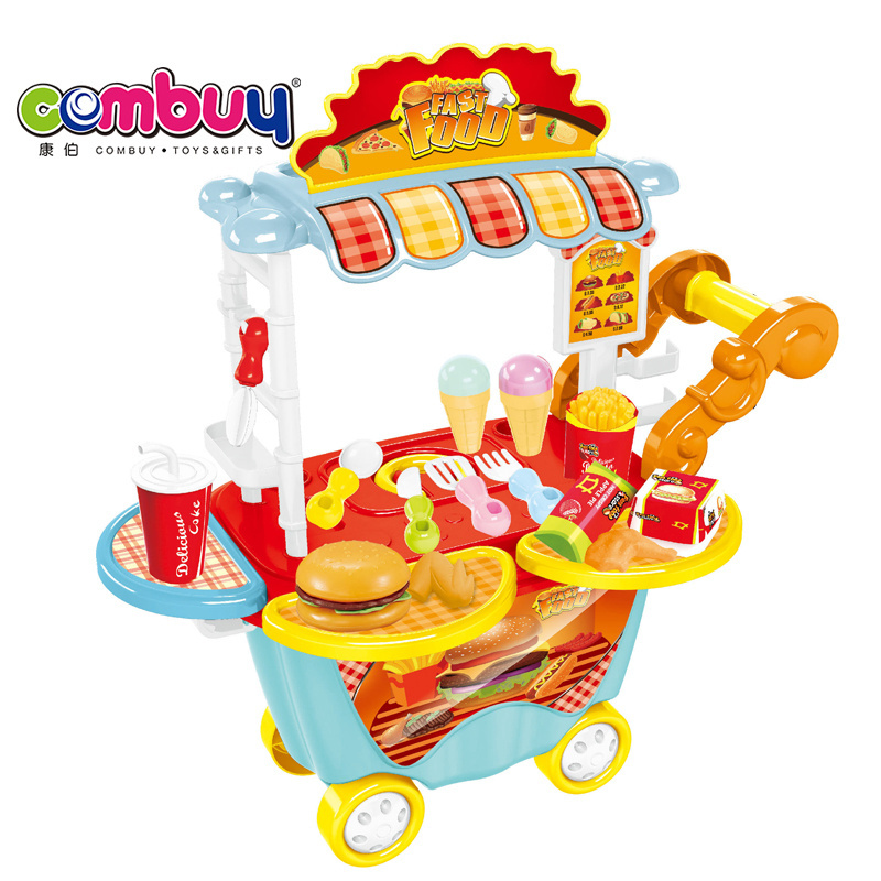 Kitchen pretend play mobile fast food car toys tableware baby set