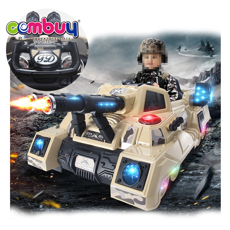 Remote control electric light music battle toy kids ride on tank