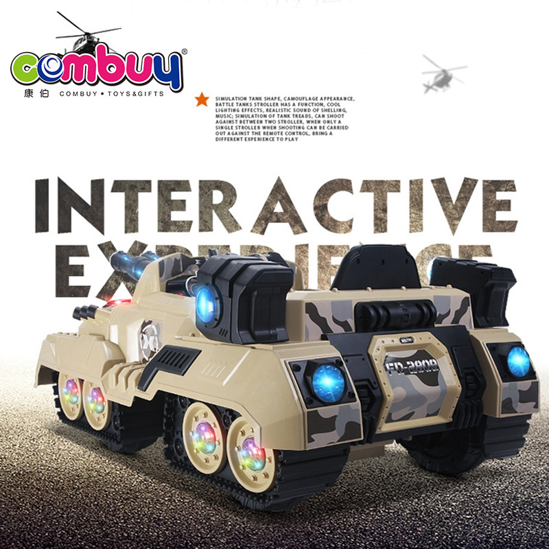 Remote control electric light music battle toy kids ride on tank