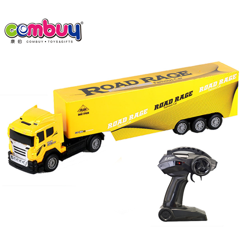 Remote control lighting 4 channel plastic toy rc container truck