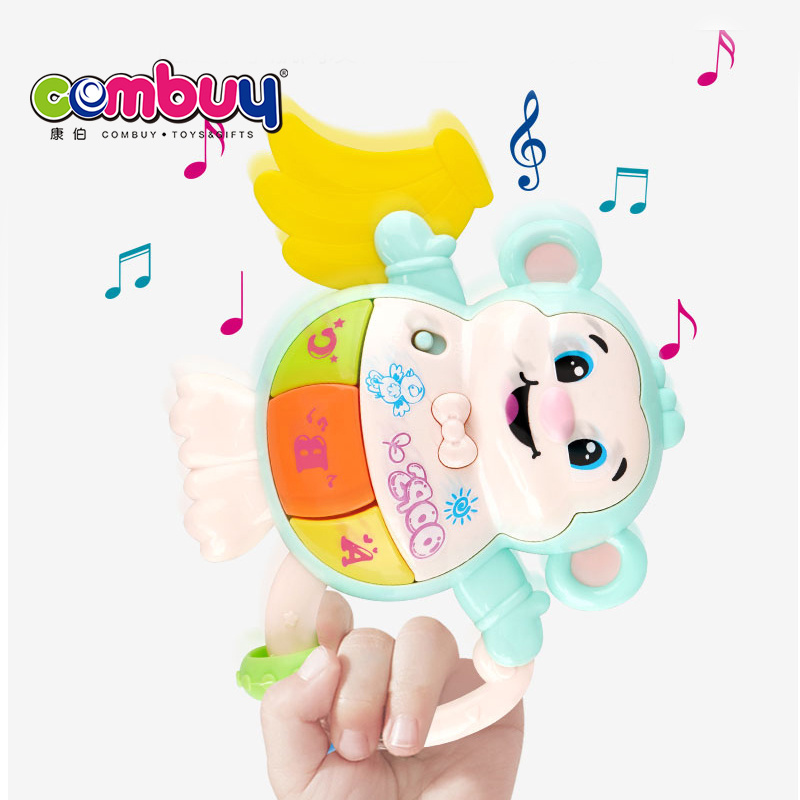 Monkey shape teether toys lighting electric baby piano music