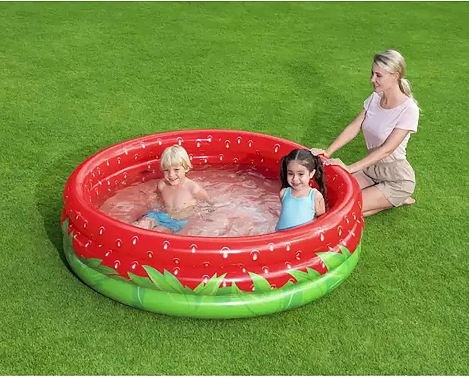 Sweet Strawberry Inflatable Play Pool Round Pool Child Inflatable Family Games Three Color Bath Playing Swimming Pool For Kids