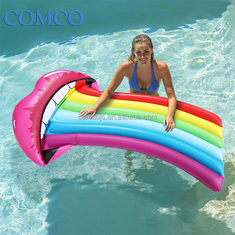 Best Quality Inflatable Swim Pool Raft Rainbow Mouth Water Raft Pool Float Toys Large Swimming Lounger