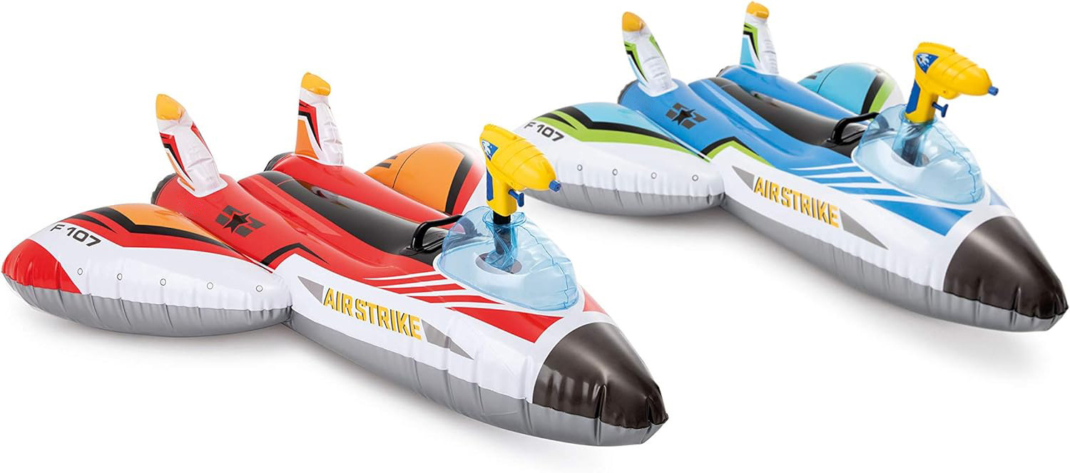 Water Gun Plane Ride-On Pool Toy Inflatable Jet Ski Spray Water Float Ride-On Beach Game Summer Outdoor Inflatable Child Float