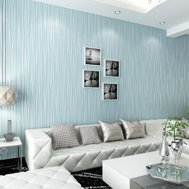 Modern minimalist vertical striped non-woven wallpaper for living room, bedroom, film and television sofa, background wall