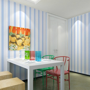 Simple Modern Mediterranean Vertical Stripe Home Decoration Children's Room Wallpaper Non woven Fabric Wallpaper